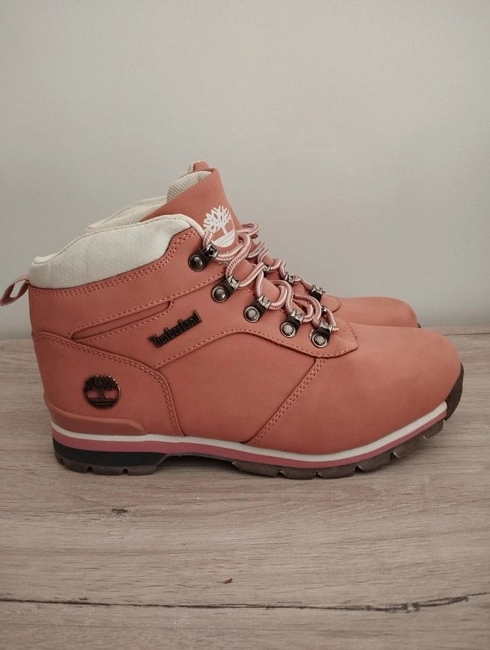 Paire bottines hiver T38 rose - photo numéro 2
