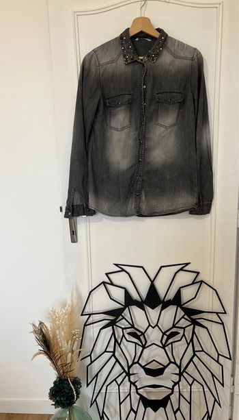 Chemise en jeans gris