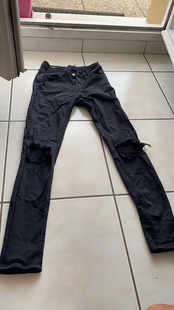 Jeans noir déchire taille xs