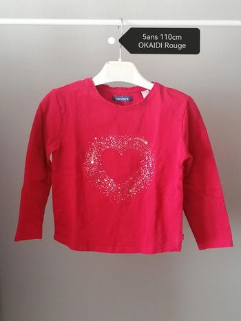 Tee-shirt rouge 5ans 110cm Okaidi