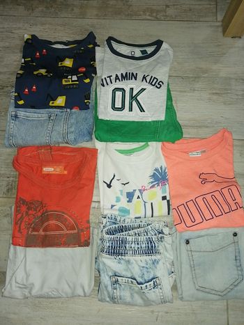 Lot  5 ensembles short + t shirt T 6ans