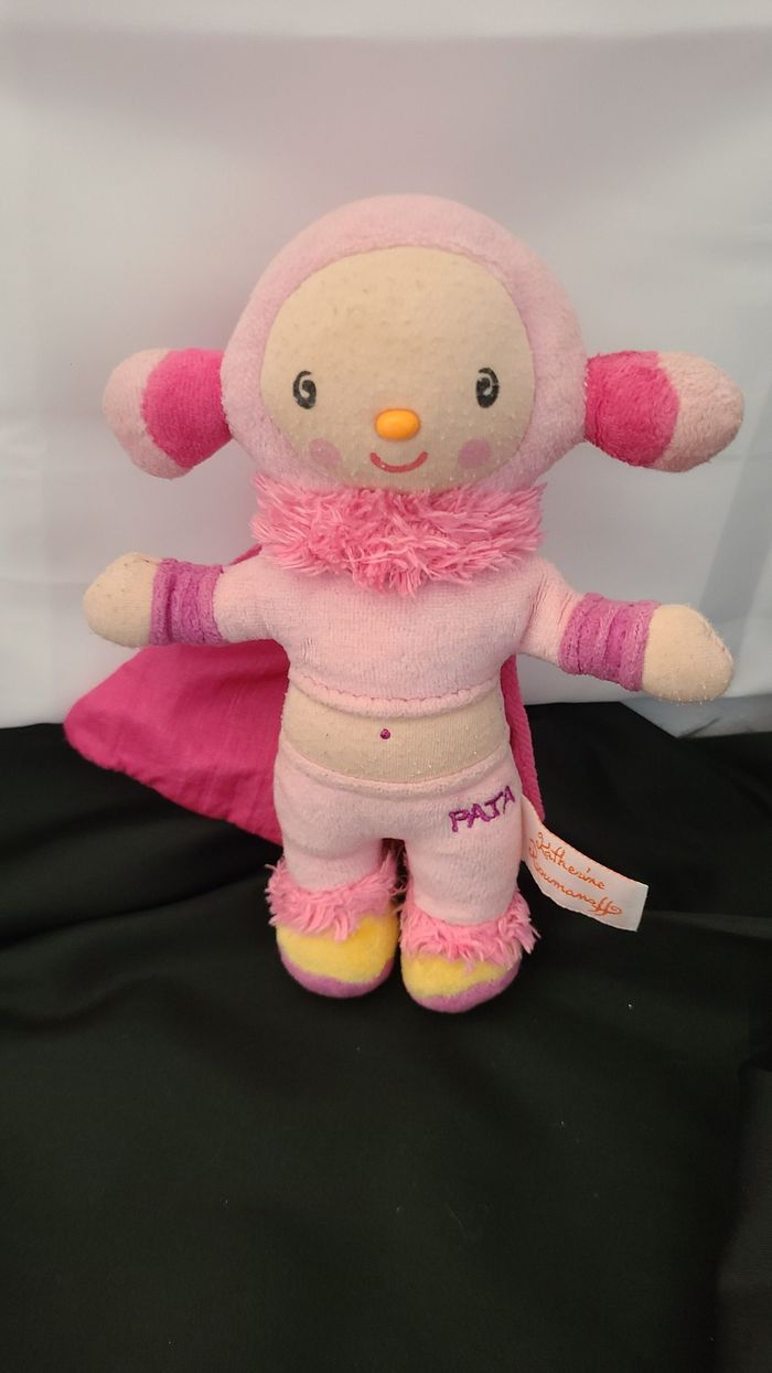 Doudou lutin fille oiseau rose Pata KATHERINE ROUMANOFF