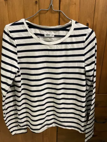 tee-shirt rayé manche longue