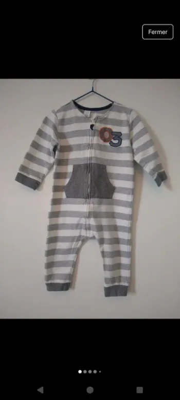 Pyjamas garçon une pièce en 100% coton
