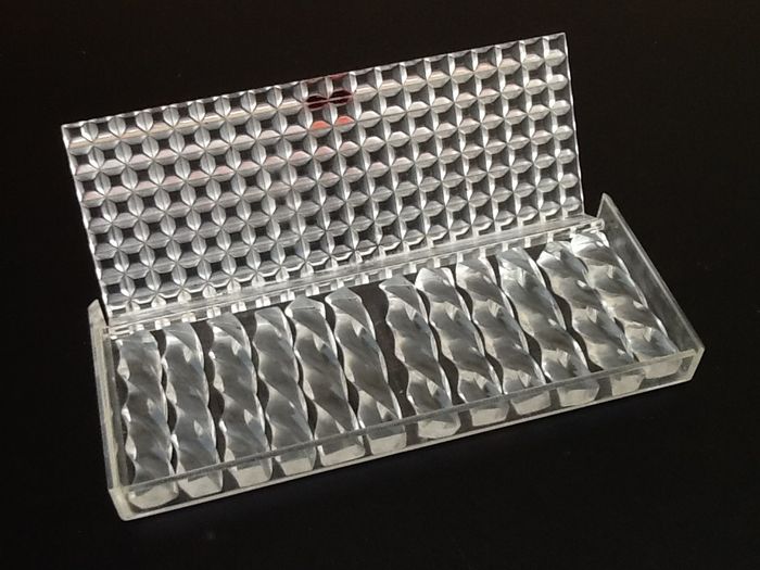 Années 1970 Coffret 12 porte-couteaux Plexiglass transparent - photo numéro 7