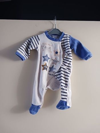 Pyjama blanc et bleu absorba naissance
