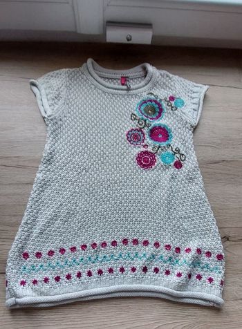 Jolie robe hiver manches courtes fille 4 ans