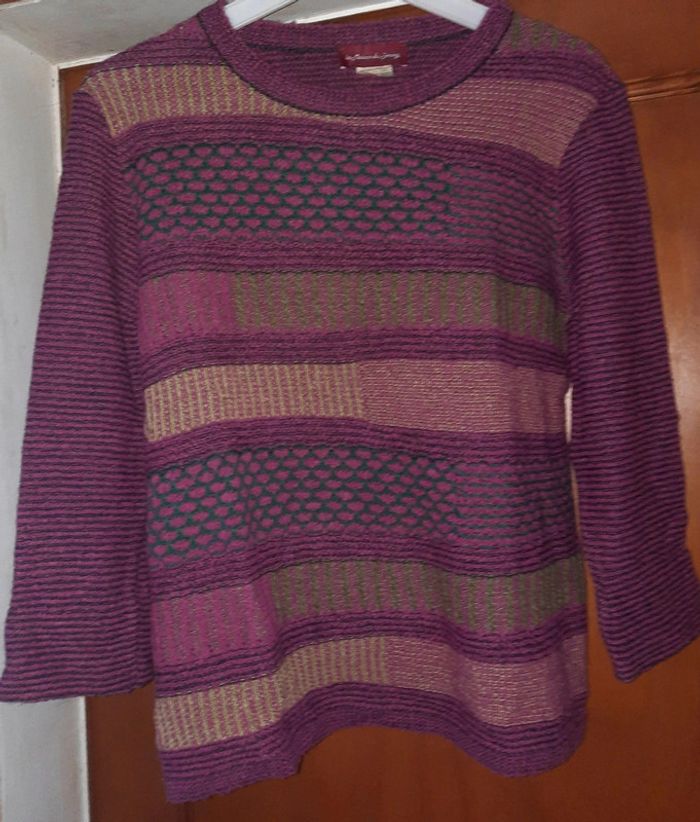 Pull à rayures violet/vert la Maison du Jersey