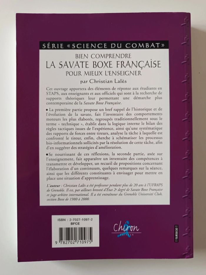 Bien comprendre La savate boxe française - Christian Lalès - Chiron - photo numéro 2
