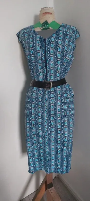 Robe/blouse imprimée vintage - en très bon état, taille 54, 100% coton