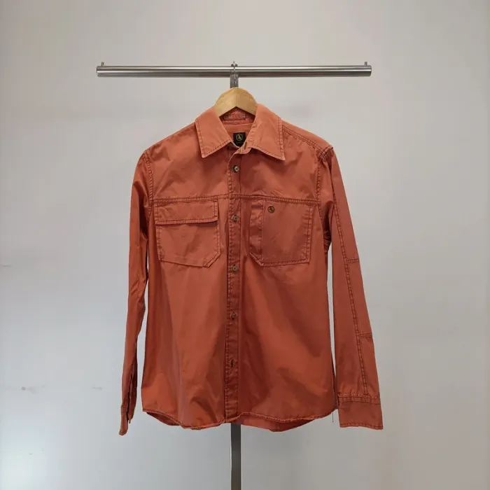 Chemise Aigle Corail pastel - M - 100% coton - résistante - surpiqûres marron - 2 poches plaquées