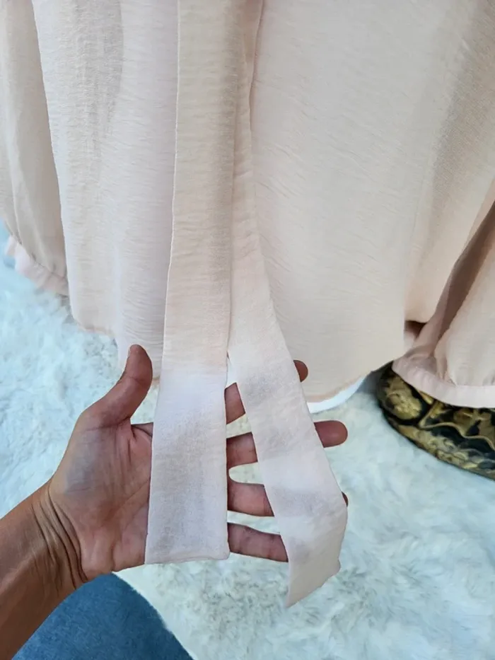 Chemise voile cravate asymétrique rose atmosphère taille 48 - photo numéro 6