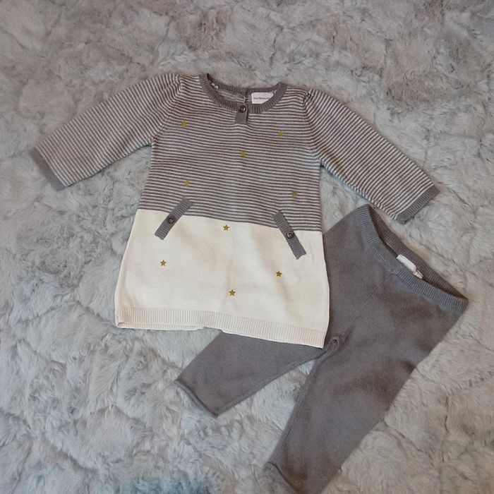 Superbe ensemble en maille robe et legging 6 mois 🌹 Verbaudet 🌹 très bon état