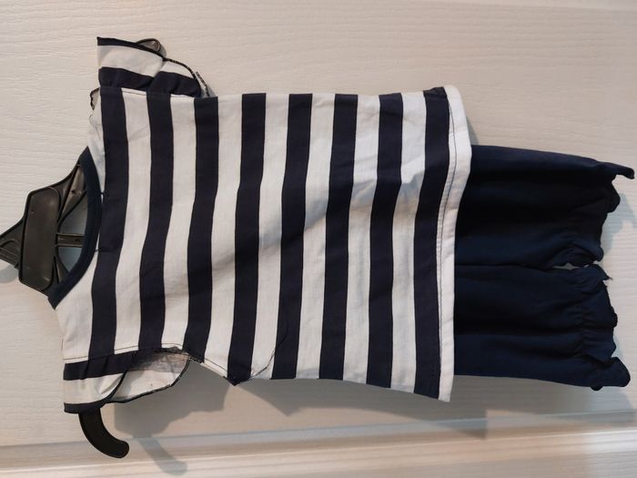 ensemble d'été rayé blanc bleu marine 6 mois - photo numéro 2