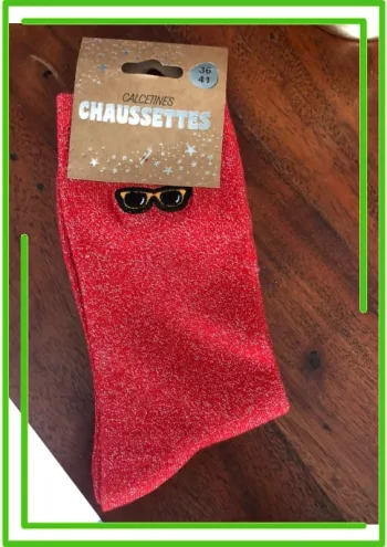 Chaussette paillettes Lunettes P36-41