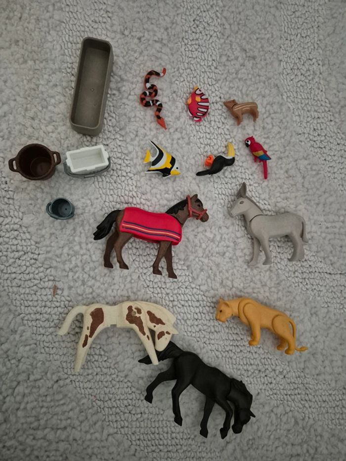 Lot d'animaux et accessoires playmobil