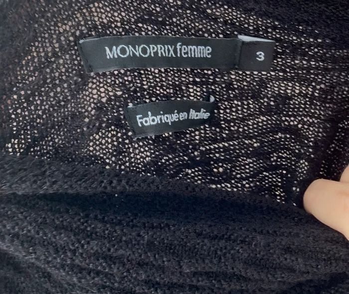 Pull Monoprix noir taille 38 très bon état - photo numéro 2