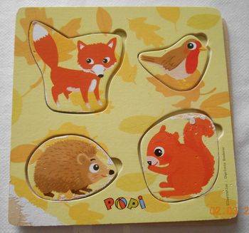 Puzzle encastrement carton 4 animaux