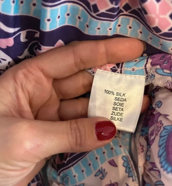 Biscote robe imprimée en soie femme, taille 1/36 Neuf avec étiquette - photo numéro 9
