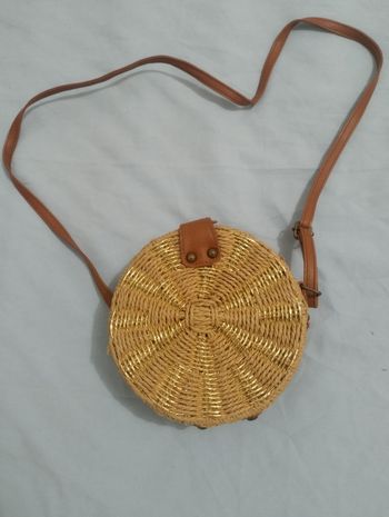 Sac rond bohème en osier/paille ✨