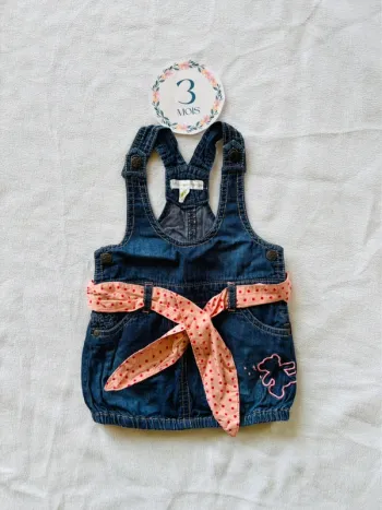 🌸 Robe salopette en jean - Lulu Castagnette - 3 mois 🌸