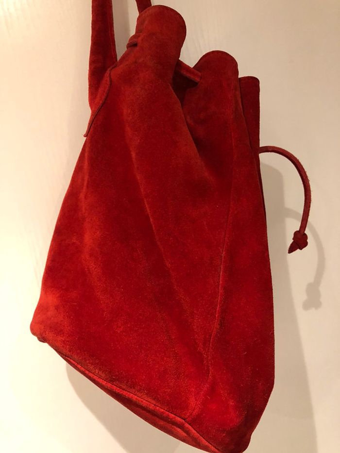 Sac rouge baluchon cuir - photo numéro 18