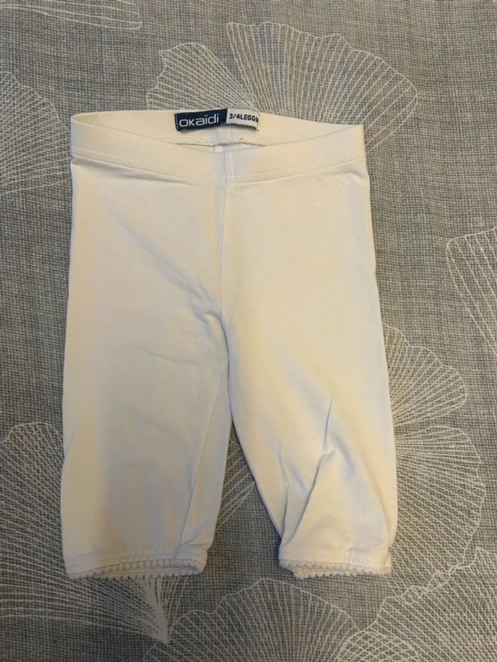 Legging 3/4 blanc 3 ans