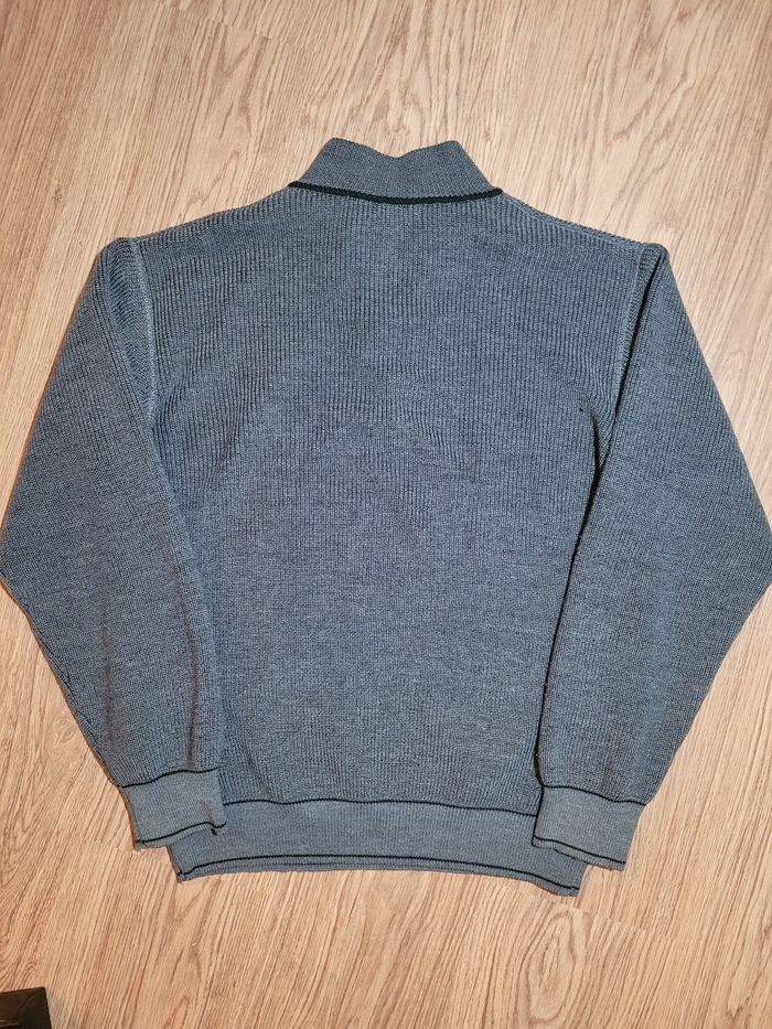 Pull Half Zip Col Camionneur Vintage Gris La Squadra - photo numéro 2