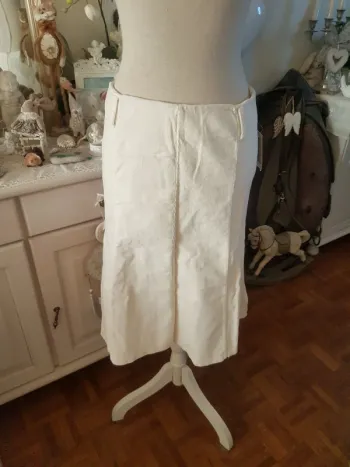 Jupe ivoire en velours côté fin Glò Taille L Neuve