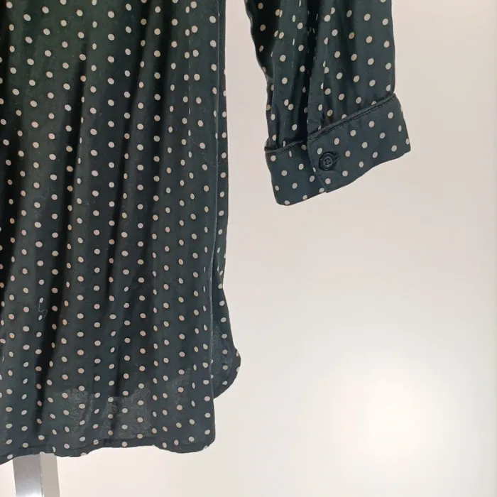 Chemise longue noire à pois blancs - Taille L estimée - N by Naf - A034 - photo numéro 9