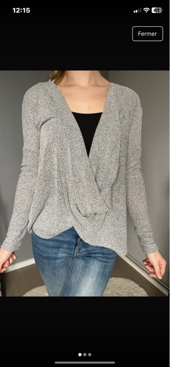 Top gris batik taille s