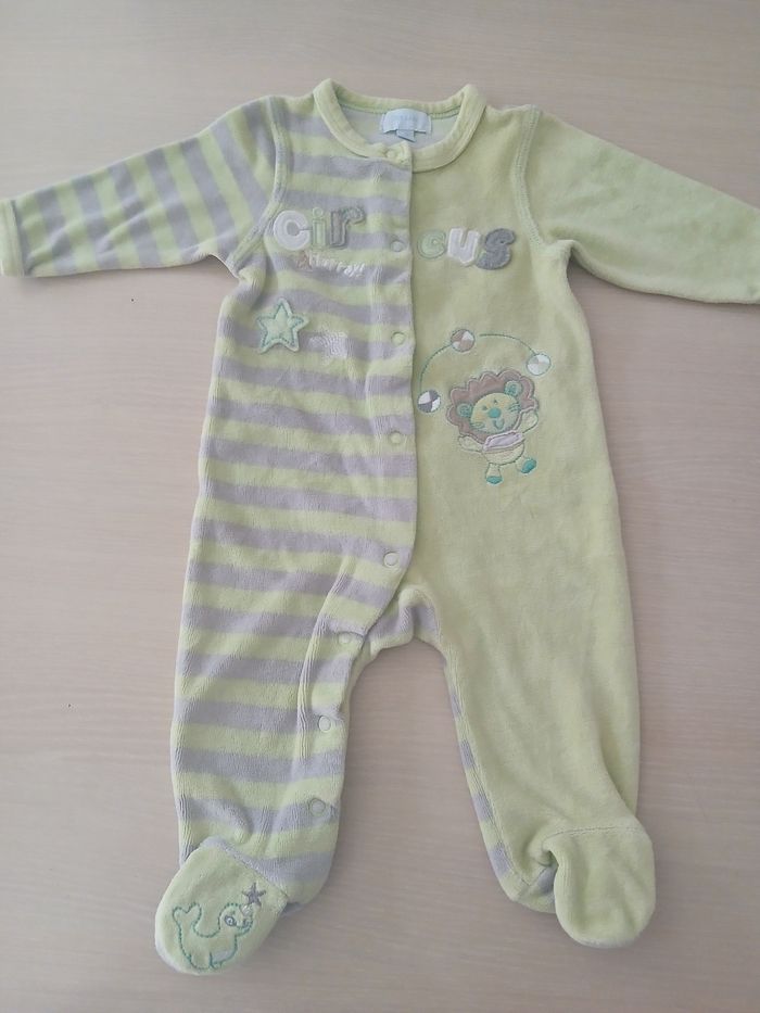 Pyjama garcon 1 piece en coton d hiver taille 3 mois marque tex baby - photo numéro 2