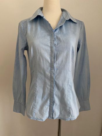 Chemise bleue effet délavé Mango