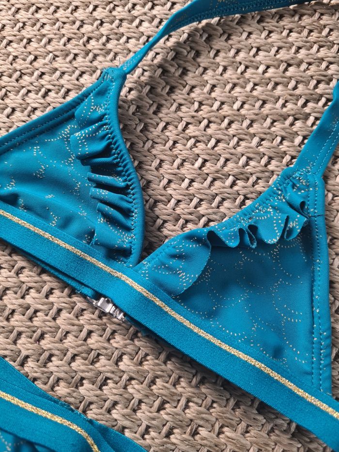 Maillot de bain 2 pièces turquoise - 3 ans - photo numéro 4