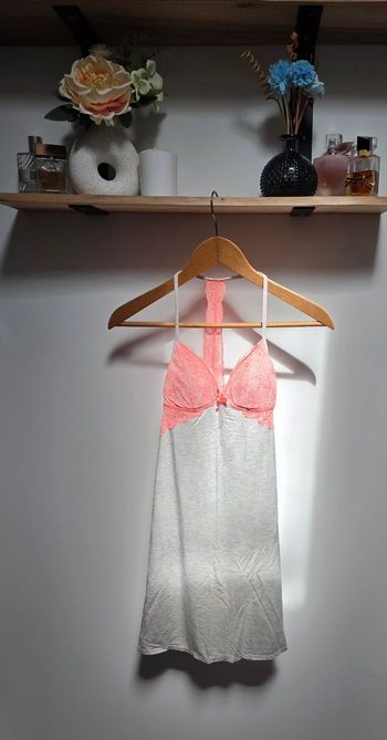 Nuisette Undiz Grise Dentelle Saumon Dos Nageur XS