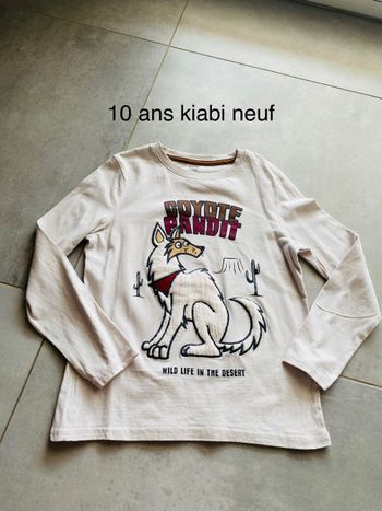 Tee shirt kiabi 10 ans coyote neuf