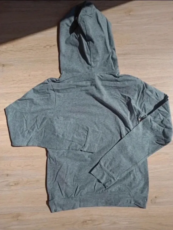 Sweat fin à capuche gris foncé domyos 12 ans - photo numéro 3