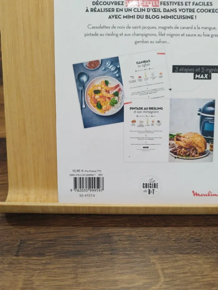 Livre de cuisine "Mes recettes de fêtes au cookeo" neuf. - photo numéro 3