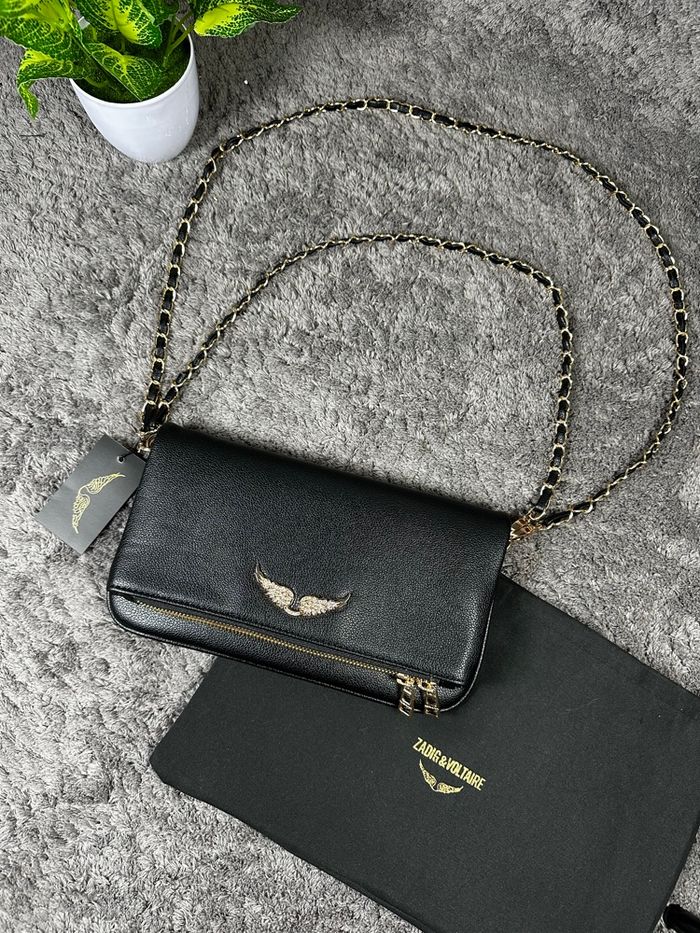 Sac zadig&voltaire noir et dorée en cuir - photo numéro 2