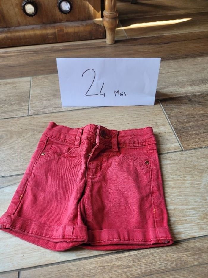 Short rouge fille 24 mois