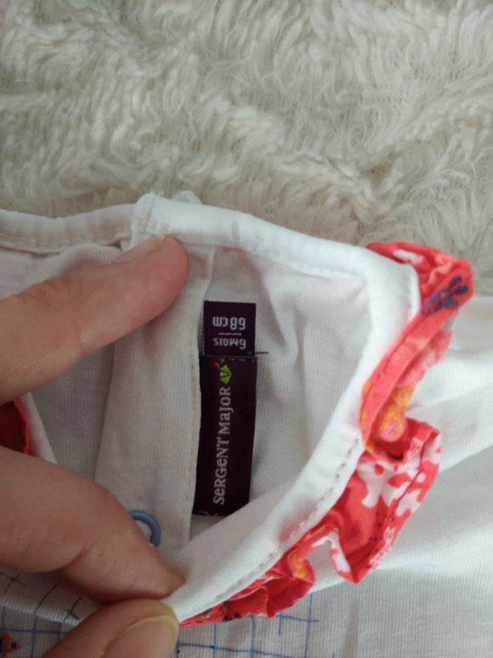 Tee shirt chemise manches courtes Fille 6 mois Poissons Sergent Major Naivonne 100% coton - photo numéro 8