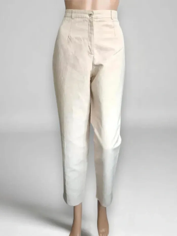 Ensemble  lin et coton Olivier Grant oversize ,coupe large et fuselé taille haute ,veste cintrée - photo numéro 5
