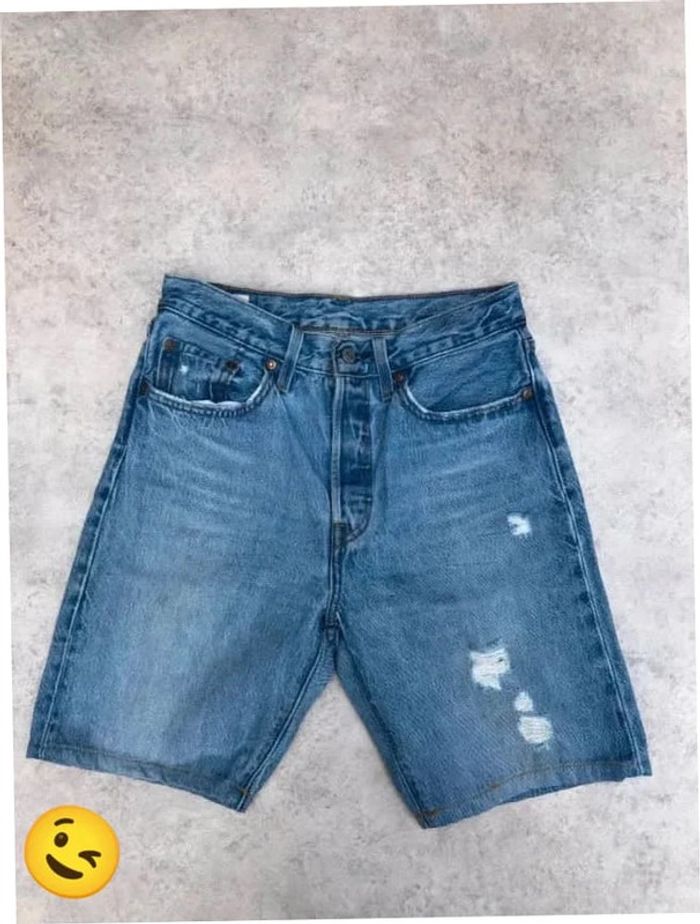 Short Levi's 501 W24 FR34 Bleu Femme Women #SHO16 - photo numéro 2