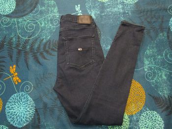 Jean Tommy Hilfiger Jeans Sylvia coupe High Rise super skinny femme W29 L30 dark bleu brut (F620)