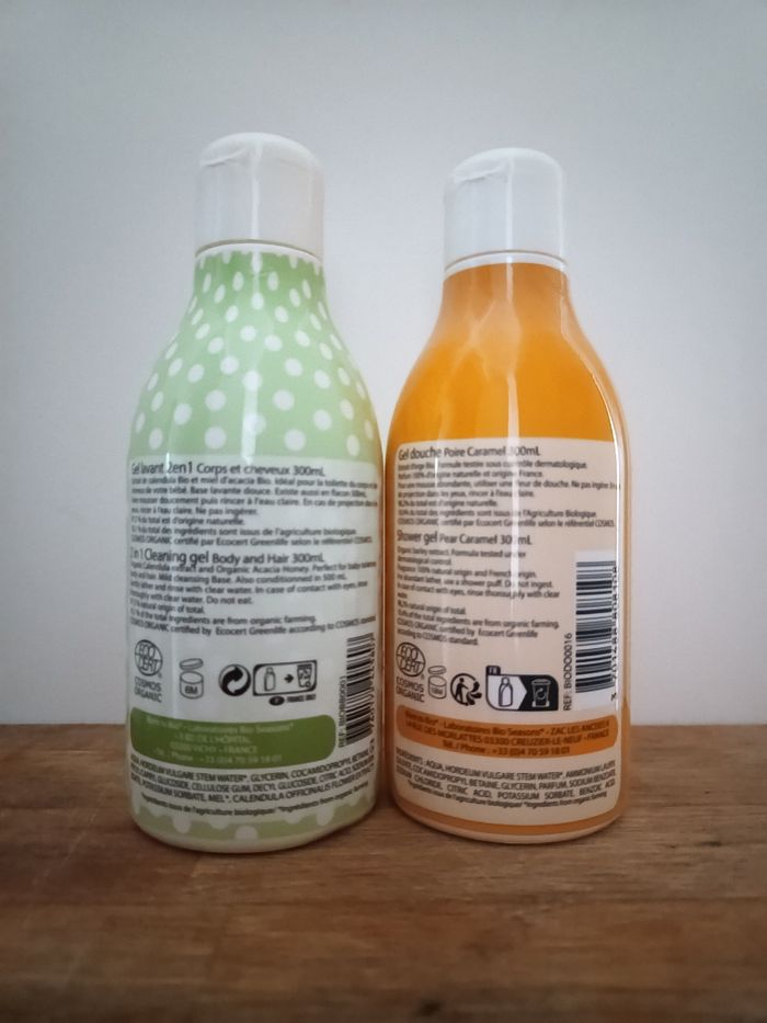 Lot de 2 bouteille de gel douche bio - photo numéro 2