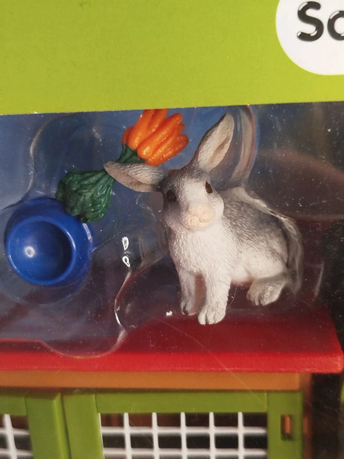 Schleich boîte Clapier et ses lapins Figurine animal de la ferme - photo numéro 3
