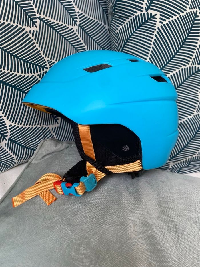 Casque de ski réglable bleu et orange taille S - photo numéro 5