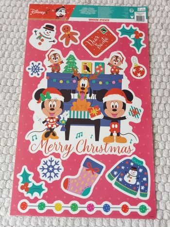 Fiche stickers fenêtre Mickey Minnie