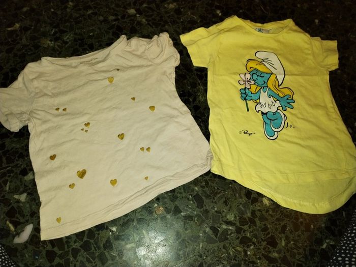 T-shirt monoprix kids 3 ans + donne t-shirt schtroumphette