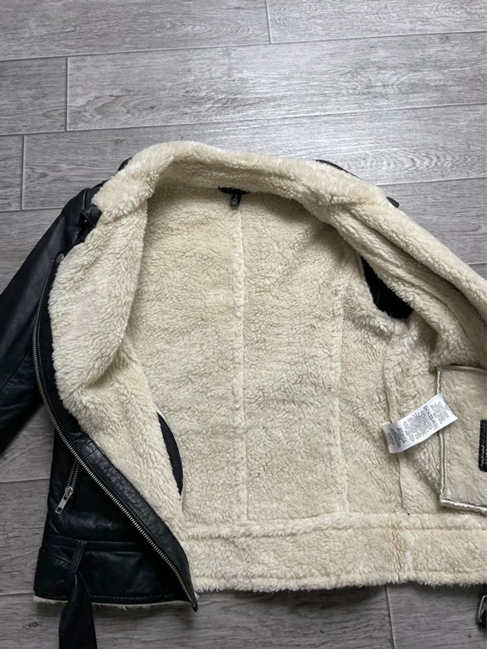 Veste perfecto naf naf en cuir fausse fourrure 34 - photo numéro 9